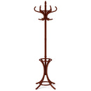 Wood Standing Hat Coat Rack with Umbrella Stand-Black by DirectDeals