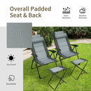 Set of 2 Patiojoy Patio Folding Dining Chair with Ottoman Set Recliner Adjustable-Gray by LJGDeals