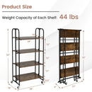 Foldable Rolling Cart with Storage Shelves for Kitchen-4-Tier by LJGDeals