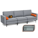 Modular 1/2/3/4-Seat L-Shaped Sectional Sofa Couch with Socket USB Port-3-Seat with USB port by LJGDeals