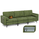 Modular 1/2/3/4-Seat L-Shaped Sectional Sofa Couch with Socket USB Port-3-Seat with USB port by LJGDeals