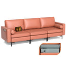 Modular 1/2/3/4-Seat L-Shaped Sectional Sofa Couch with Socket USB Port-3-Seat with USB port by LJGDeals
