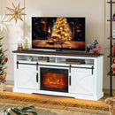 68" Farmhouse TV Stand with 23" Insert Opening Electric Fireplace by ParrotUncle