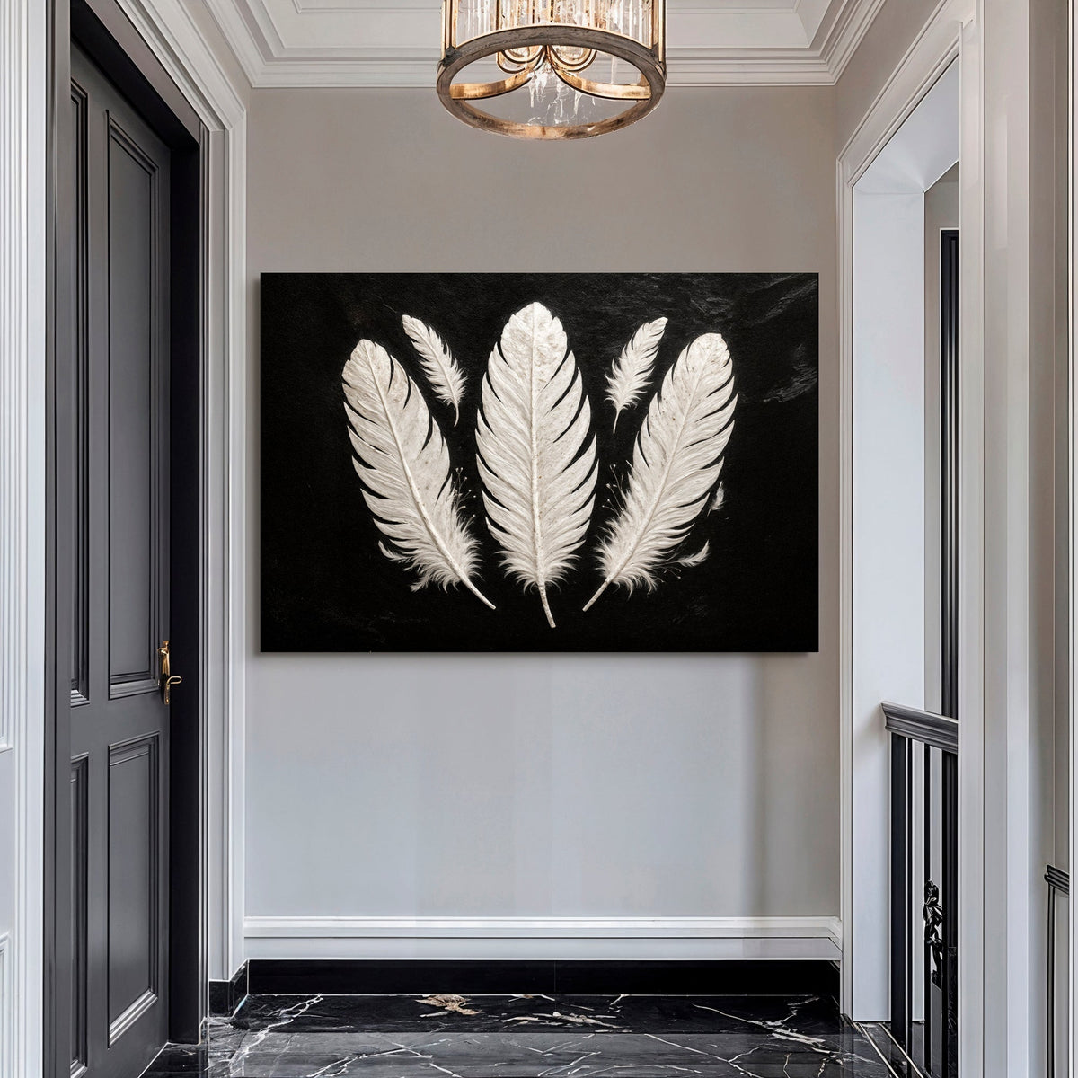 Minimalist Monochrome Feather Wall Art, photo 5 of 10