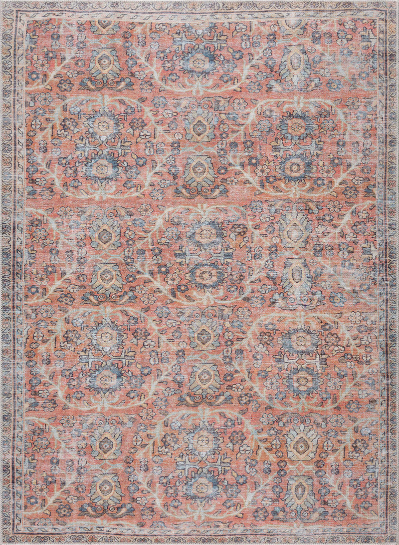 Urpi Rose & Blue Washable Area Rug