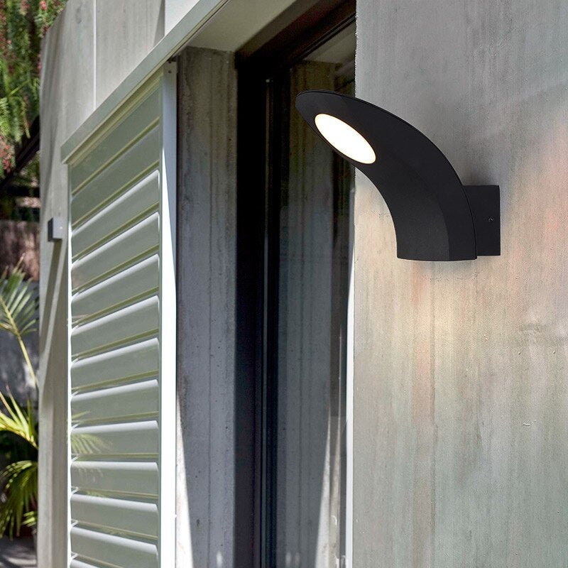 Creative Black Outdoor Waterproof LED Wall Lamp For Balcony, Courtyard, Porch