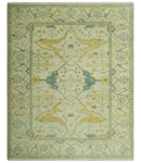 Hand Knotted Beige and Gray 8x10 Traditional Oriental Oushak wool area rug by The Rug Decor