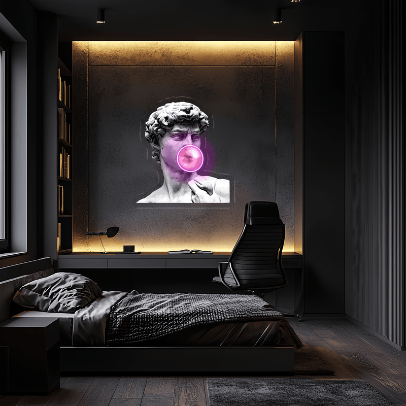 Statue of David Plexiglass Neon Art, David Neon Sign, Neon Light Sign, Neon Wall Art, Neon Sign, Neon Light Sign, Neon Gifts, Housewarming