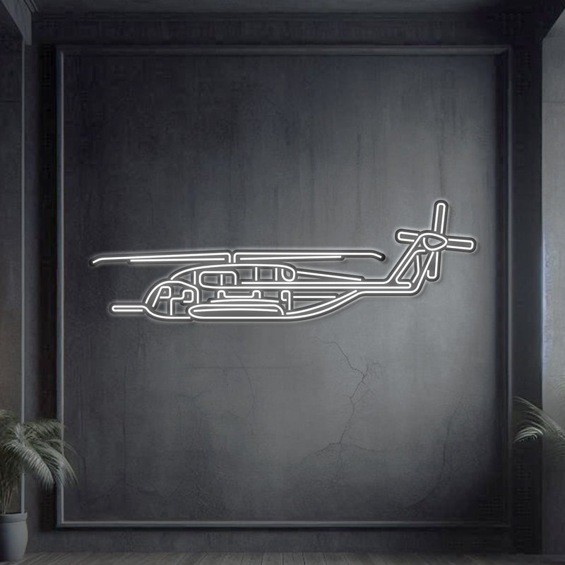 CH-53E Super Stallion Metal Neon Aircraft Wall Art - NCN0022