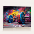 Abstract Graffiti Barbell Canvas Wall Art – Urban Fitness