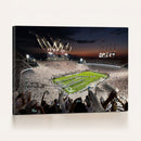 Epic Night Football Stadium Wall Art Canvas Print, Fireworks