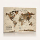 Large Custom World Map Canvas – Custom Framed Push Pin