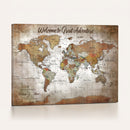 Personalized Vintage Map Wall Art Canvas Print – Custom Push