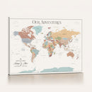 Custom Push Pin World Map Wall Art Canvas Print –