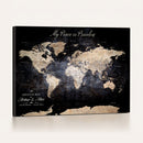 Personalize World Map Push Pin Wall Canvas Print –