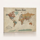 Push Pin Customize World Map Wall Canvas Print –