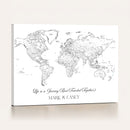 Framed World Map Canvas – Custom Push Pin Travel Tracker –
