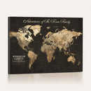 Personalized Push Pin World Map Canvas – Custom Framed