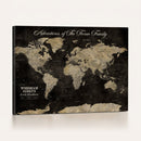 Personalized Push Pin World Map Canvas – Custom Framed
