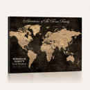 Personalized Push Pin World Map Canvas Print – Custom Framed