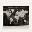 Personalized Push Pin World Map Canvas – Custom Framed