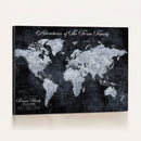 Personalized Push Pin World Map Canvas – Custom Framed