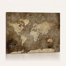 Personalized Push Pin World Map Canvas Print – Custom Framed