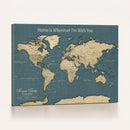 Personalized Push Pin World Map Canvas – Custom Framed