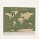 Personalized Push Pin World Map Canvas – Custom Framed