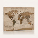 Personalized Push Pin World Map Canvas – Custom Framed