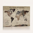 Customize Push Pin World Map Wall Art Canvas Print –