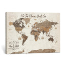 Personalized World Map Wall Art Canvas Print – Custom Push by MyGreatCanvas | Canvas Wall Art Prints | Photo Prints & Wall Decor