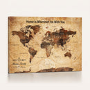 Custom Vintage World Map Canvas Wall Art – Custom Framed