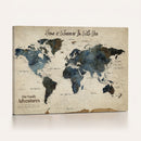 Personalize World Map Canvas Wall Art – Custom Framed Push