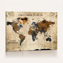 Personalized World Map Canvas Wall Art – Custom Framed Push