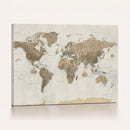 Detailed World Map Wall Art Canvas Print