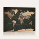 Vintage World Map Canvas Wall Art – Framed Travel Map for