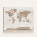Framed Large World Map Canvas Print for Office Decor