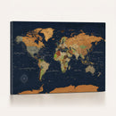 Modern World Map Canvas Print – Framed Detailed Map of the
