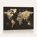 Framed World Map with Pin Canvas Print – Detailed World Map