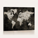 Vintage World Map Wall Art Canvas Print – Framed Large Map