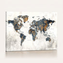 World Map Wall Art Canvas Print for Office Wall Decor