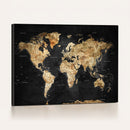 World Map Canvas Wall Art with Famous Landmarks – Framed