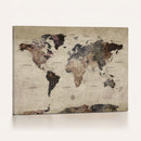 Neutral Watercolor World Map Canvas Wall Art – Framed Earth