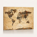Navy Blue and Gold World Map Canvas Print – Framed Luxury
