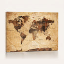 Modern Red and Gray World Map Canvas Print – Framed Wall Art