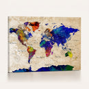 Watercolor World Map Canvas Print – Framed Wall Art for