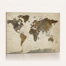 Vintage World Map Canvas Wall Art – Framed Travel Map for