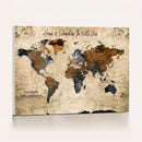 World Map Wall Art – Rustic Earth Tone Canvas Print, Antique
