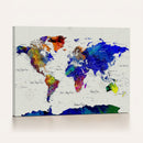 Vintage World Map Canvas Wall Art – Framed Travel Map with